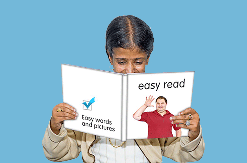 lady reading easy read