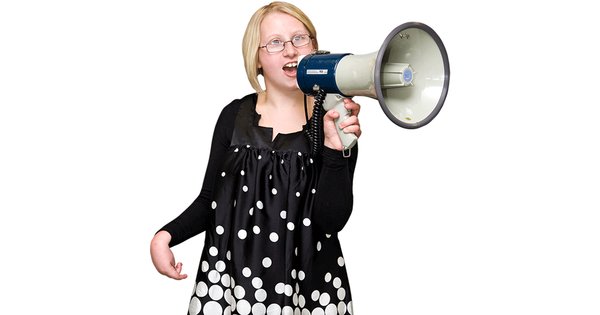 Image of lady with megaphone